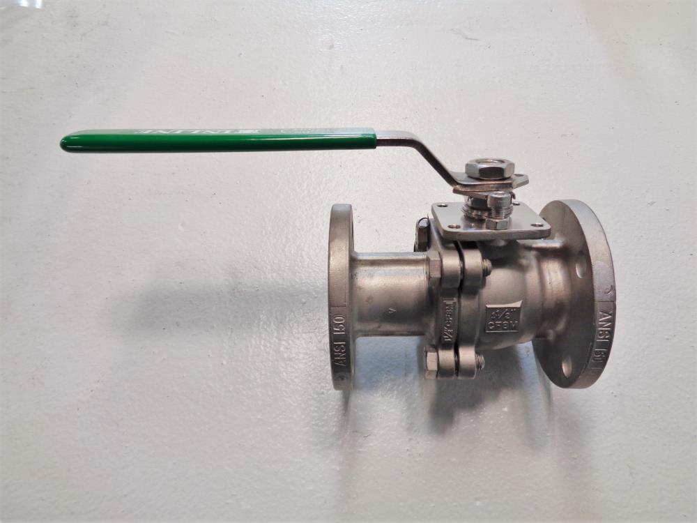 Inline 1-1/2" 150# CF8M 2-Piece Ball Valve